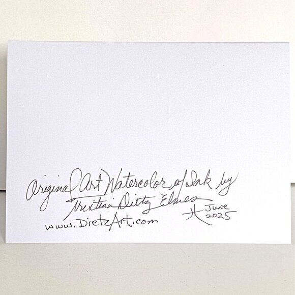 Watercolor Dots Southwest Style Original Art Handmade 5x7in Blank Greeting Card - Picture 3 of 4